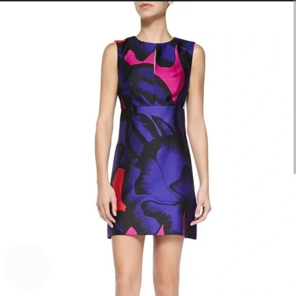 Diane Von Furstenberg Blue and Pink Floral Mini Dress